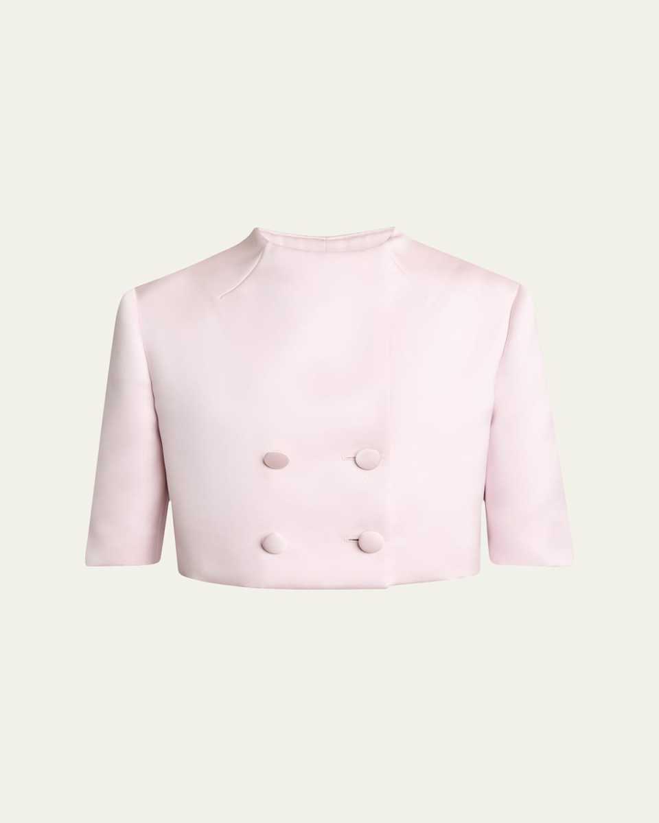 Double-Breasted Satin Bolero